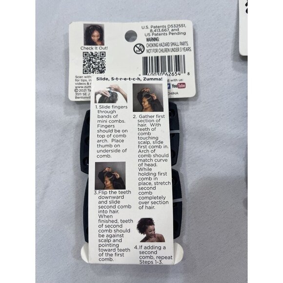 Zumma Mini Combs Hair Sectioning Combs Slide Stretch - Picture 3 of 3